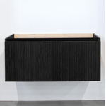 Adema Holz Badkameronderkast - 100cm - 1 lade - greeploos - zwartbruin SW773957