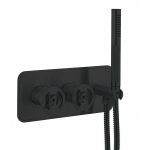 Crosswater Union Douche douchekraan - 2 handgrepen - handdoucheset - slang - met inbouwdeel - mat zwart SW969812