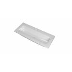 INK Reflekt wastafel - 100x40x1.5cm polystone centraal met 1 kraangat - glans wit SW955966