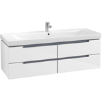 Villeroy & boch Subway 2.0 wastafelonderkast 128.7x42x4.49cm Wit glans 1024260