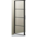 Saniclass Bellini Zijwand - 80x200cm - frame lines buitenzijde - anti kalk - mat zwart SW491681