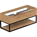 Thebalux Type onderbouwkast 120x45x50cm 1x uitsparing opbouwgreep koper 1 softclose lade standaard greep MDF/spaanderplaat/metaal carbon wood SW769133