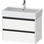 Duravit Ketho 2 wastafelonderbouwkast met 2 laden 78.4x46x54.9cm met grepen antraciet wit mat SW772913