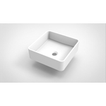 Arcqua Case waskom - 37x37cm - Vierkant - Cast marble Wit Mat SW767333