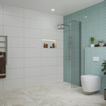 Fortifura Galeria inloopdouche - 40x200cm - ribbelglas - wandarm - chroom SW876947