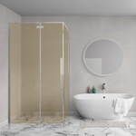 Aqua Vista Oria Cuadra zijwand - 100x200cm - incl. montageset - champagne glas - Chroom SW1245001