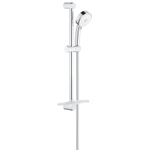 GROHE New Tempesta Cosmopolitan 100 Glijstangset - 60cm - ronde handdouche - 3 straalsoorten - gladde doucheslang - met zeepschaal - chroom/wit SW108132