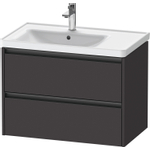 Duravit Ketho 2 wastafelonderbouwkast met 2 laden voor waskom links 78.4x45.5x54.9cm met grepen antraciet grafiet supermat SW772989