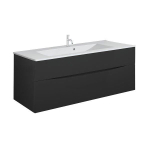 Crosswater Glide II Wastafelonderkast - 100x45x52cm - 2 lades - greeploos - mat zwart SW670223