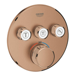 GROHE Grohtherm SmartControl inbouwkraan thermostatisch met omstel voor 3 functies rond warm sunset geborsteld SW354709