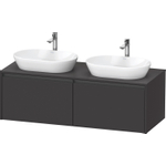 Duravit Ketho 2 wastafelonderbouwkast incl. consoleplaat met 2 laden voor dubbele waskommen 140x55x45.9cm met handgrepen antraciet grafiet supermat SW772084