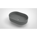 Arcqua Case waskom - 55x36cm - Ovaal - Cast marble Grijs Mat SW767311