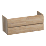 Saniclass Solution wastafelonderkast 120x46x50cm 4 softclose greeploze lades met 2 sifonuitsparingen Hout Grey oak SW393208