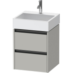 Duravit Ketho 2 wastafelonderbouwkast - 2 laden - 48.4x46x54.9cm - grepen antraciet - betongrijs mat SW771823