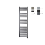 Sanicare electrische design radiator 172 x 45 cm. Gun metal met thermostaat zwart (rechtsonder) SW1000689