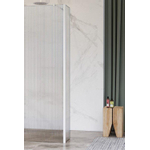 Fortifura Galeria zijwand - 40x200cm - ribbel glas - 8mm - met hoekprofiel - mat wit SW925339