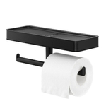 Tiger Carv Toiletrolhouder - dubbel - met planchet - zwart SW771744