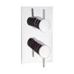 Crosswater Fusion douchekraan thermostatisch 21.5x12cm 2 functies met omstel inclusief inbouwdeel chroom SW640129