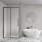 Aqua Vista Lokla Linea nisdeur - 110x200cm - incl. montageset - zwart mat SW1183149