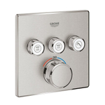 Grohe Grohtherm SmartControl Inbouwthermostaat - 4 knoppen - vierkant - supersteel SW439037