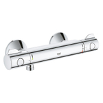 GROHE Grohtherm 800 douchekraan thermostatisch met koppelingen EcoJoy en volumegreep met ecobutton chroom 0442500