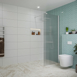 Fortifura Galeria inloopdouche - 80x200cm - ribbelglas - wandarm - mat wit SW877021