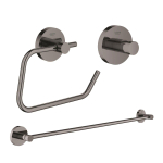 GROHE Essentials accessoireset 3-delig met handdoekhouder, handdoekhaak en toiletrolhouder zonder klep hard graphite SW529092