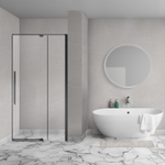 Aqua Vista Taviano Linea nisdeur - 120x200cm - incl. montageset - mat zwart SW1244450