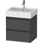 Duravit Ketho 2 wastafelonderbouwkast - 2 laden - 58.4x46x54.9cm - grepen antraciet - grafiet mat SW773000