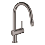 GROHE Minta Keukenkraan - hoog - draaibare/uittrekbare c uitloop - 2 straalsoorten - hard graphite glans SW354684