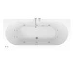 Riho Easypool 3.1 Carolina whirlpoolbad 180x80cm rechts hydro 6+4+2 pneumatische bediening inclusief poten en afvoer wit SW699373