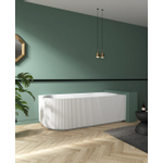 ZEZA Blend half vrijstaand hoekbad - ribbel - rechts - 170x80x58cm - met afvoer - acryl - mat wit SW962841
