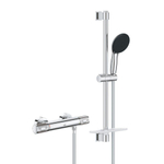 GROHE Precision Feel Doucheset - thermostatische kraan - met glijstangset - 60cm - ronde handdouche - 3 straalsoorten - gladde doucheslang - chroom SW1028280