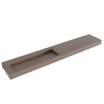 Mondiaz AVON Vrijhangende wastafel - 250cm - wasbak links - rand 12cm - Solid surface Smoke SW438646