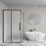 Aqua Vista Lokla Cuadra zijwand - 90x200cm - incl. montageset - zwart mat SW1175893