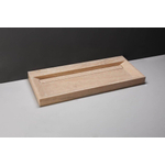 Forzalaqua Bellezza wastafel 100.5x51.5x9cm Rechthoek 1 kraangat Natuursteen Travertin gezoet SW67758