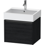 Duravit Ketho 2 wastafelonderbouwkast met 1 lade 58.4x46x44cm met greep antraciet eiken zwart mat SW772861