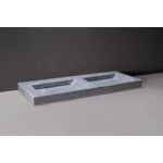 Forzalaqua Bellezza Doppio wastafel 160.5x51.9x9cm Rechthoek 2 kraangaten 2 wasbakken Natuursteen Cloudy marmer gezoet SW369845