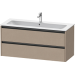 Duravit Ketho 2 wastafelonderbouwkast met 2 laden voor enkele wastafel 121x48x55cm met grepen antraciet Linnen mat SW772399