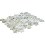 The Mosaic Factory Valencia mozaïektegel - 27.6x32.9cm - wand en vloertegel - Zeshoek/Hexagon - Gerecycled glas Verde Marble Print Mat SW1102486