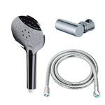 Fortifura Calvi Handdoucheset - Ø12 - rond - 3 straalsoorten - met houder - met anti twist slang - 150cm - chroom SW1159488