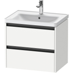 Duravit Ketho 2 wastafelonderbouwkast met 2 laden 63.4x45.5x54.9cm met grepen antraciet wit mat SW772304