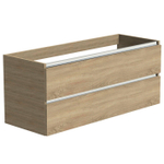 Thebalux onderkast type1 120cm 2x lade greeploos 2x aluminium greeplijst 1x uitsparing tbv wastafel Quadro Cube en Soft incl witte sifonset SW717031