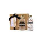 Wellmark Giftbox badzout & badzeep - 2x200ml - transparant/messing - tekst: MOMENT OF REST SW798059