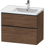 Duravit D-Neo wastafelonderkast 78.4x62.5x45.2cm 1 lade Noten (donker) Mat SW641388