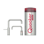 Quooker Nordic Square Twintaps kokendwaterkraan - draaibare uitloop - Combi+ reservoir - Warm / kokend water - RVS SW299680