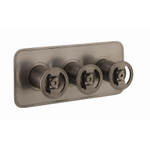 Crosswater Union Douchekraan - 3 kruisgrepen - met inbouwdeel - horizontaal - geborsteld zwart chroom SW969827