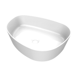 Arcqua Rocker waskom - 50x37x13cm - opbouw - rechts - organisch - cast marble wit glans SW927802