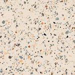 Prissmacer Cerámica Gobi wand- en vloertegel - 60x60cm - 10mm - Vierkant - gerectificeerd - Terrazzo - Creme mat SW728276