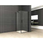 Wiesbaden Salone cabine met 1 draaideur 1000 x 1000 x 2000 x 8 mm nano helder glas/mat zwart SW545131